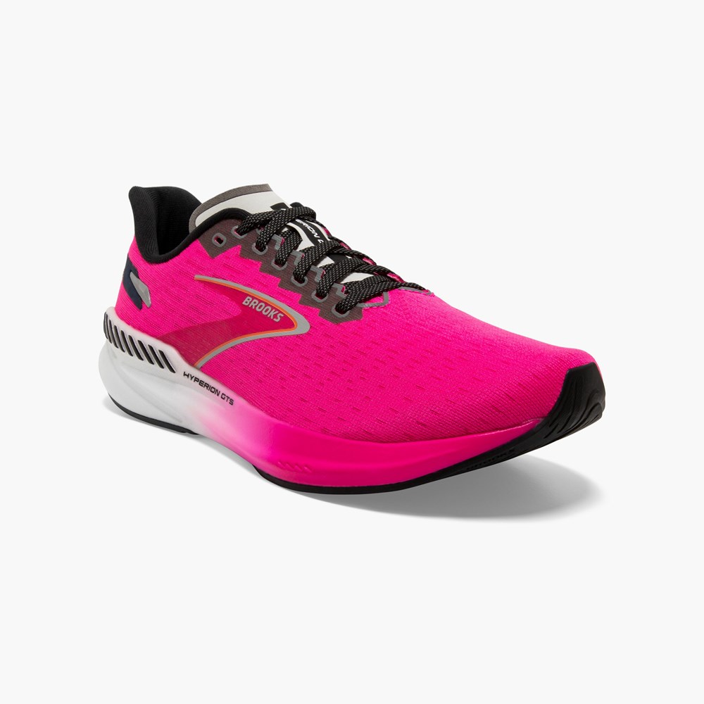 Chaussures Running Route Brooks Speed Support Hyperion GTS Blanche Noir Femme | YDQ-1433531